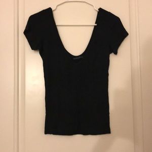 Brandy Melville black deep V shirt
